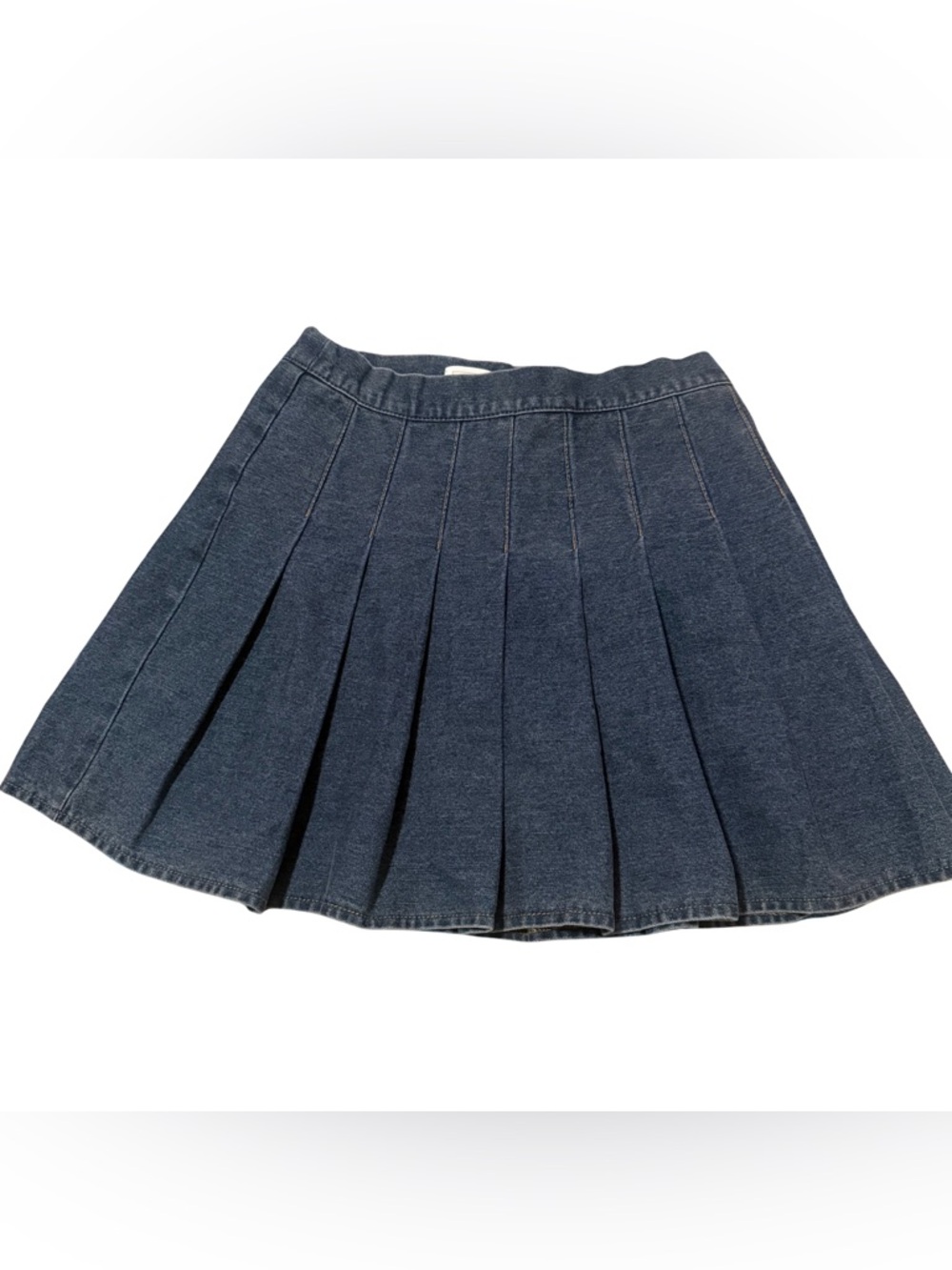 Full Tilt Dark Blue Pleated Denim Mini Skirt